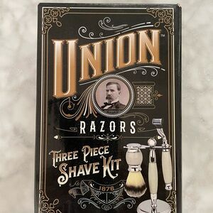 Three Piece Shave Kit - Black and Gold